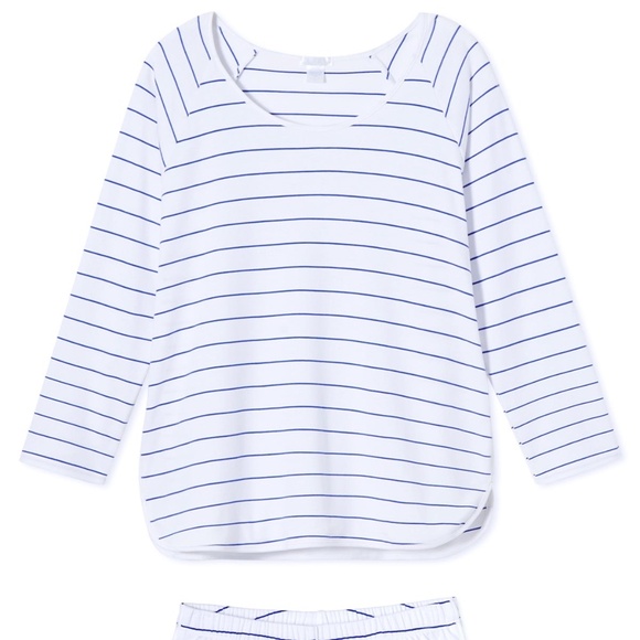 Pima long short set in cobalt - LAKE Pajamas - Picture 1 of 5